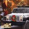 15.7in Large Car Wreath Decor for Xmas Front Grille Winter Holiday Artificial Bows Red Flower Ornament Accessories for Truck SUVs - 3 of 4