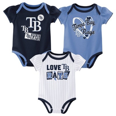 MLB Tampa Bay Rays Infant Girls' 3pk White Bodysuit