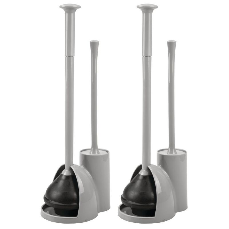 Mdesign Compact Plastic Toilet Bowl Brush And Plunger Combo, 2 Pack : Target mDesign Compact Plastic Toilet Bowl Brush and... 
