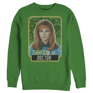 Men's Star Trek: The Next Generation St. Patrick's Day Lucky Doctor Beverly Crusher Sweatshirt - 1 of 4