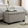 TiramisuBest 59.0" Storage Bench with Cotton Linen Grey - Storage Grey Fabric - 2 of 4