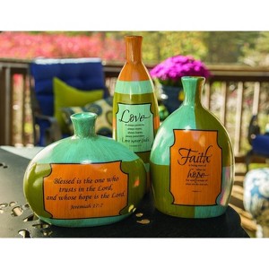 Tabletop Colorblock Clay Jars – Set of 3 Ceramic Jars by Manual Woodworkers and Weavers - 1 of 3