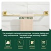 Cobbe Brushed Gold Bathroom Accessories 4-Piece Bathroom Hardware Set with Towel Rack, Towel Hook, Toilet Paper Holder and Towel Ring - 3 of 4