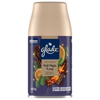Glade Automatic Spray Fall Night Long Air Freshener Refills Bonfire & Cedar - 6.2oz