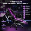 Gaming Chair, Video Game Chair with Massage Lumbar Support and Footrest Height Adjustable - 4 of 4