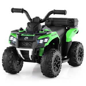 Costway 6V Toddler Ride On Electric Car ATV with Lights & Music & USB Port Storage Box Toy Car Red/Blue/Khaki/Green/Pink - 1 of 4