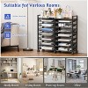 Simple Trending Rolling File Storage Cart, 15-Tier Metal Desk File Organizer with 14 Mesh Sliding Trays, Multi-Functional Clutter Cart, Black - 3 of 4
