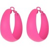 Matte Neon Hoop Earrings, Large Retro Multicolor Round Circle Earrings for Women, Lightweight Party Jewelry - 3 of 4