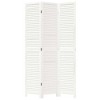 vidaXL 3-Panel Room Divider Screen, White Paulownia Wood, Flexible Folding Privacy Partitions for Bedroom/Living Room/Office, Indoor Sun Blocking - 4 of 4