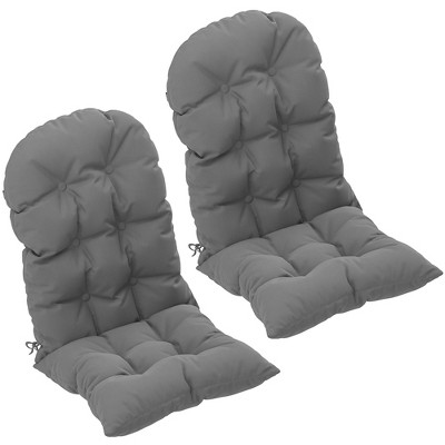 Outsunny Adirondack Chair Cushions Set of 2, Tufted High Back Patio Chair Cushions with Ties, Non-Slip Cushions for Adirondack Chairs