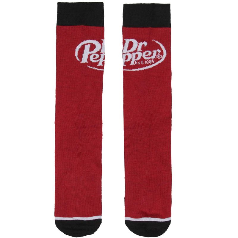 Dr. Pepper Socks Soda Fun Novelty Adult Crew Socks OSFM 1 Pair Pack Red, 3 of 6