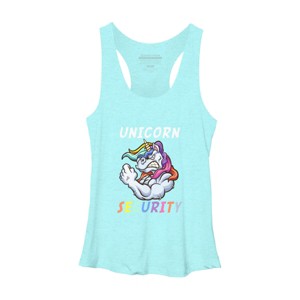 Women's Design By Humans Halloween Dad Mom Daughter Adult Costume - Unicorn Security By MINHMINH Racerback Tank Top - 1 of 3