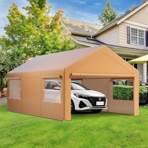 Acekool Carport Canopy, Heavy Duty Portable Garage Tent, UV & Water Resistant Shelter for Car, Truck, Boat, Outdoor Events, Frame Included - 1 of 4