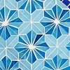 Teal Island Designs Coastal Black Round Outdoor Accent Side Tables 14" Wide Set of 2 Blue Stars Mosaic Tabletop Front Porch Patio Home House - 2 of 4