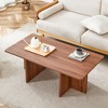 VYNXARIA 44.8-Inch Walnut Wood Grain MDF Coffee Table with Triangular Support - 3 of 4