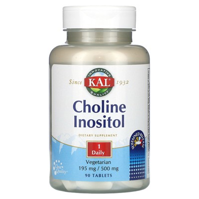 KAL Choline Inositol Tablets 195/500 mg 90 Count