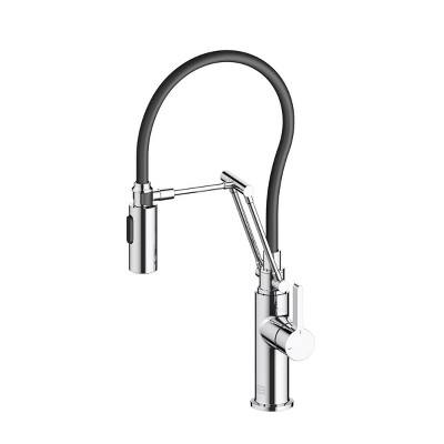 Elegant Lighting Leonardo Single Handle Pull Down Sprayer Kitchen Faucet in Chrome