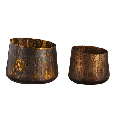 Cape Craftsmen Metallic Oil Rubbed Bronze Planters Set Of 2