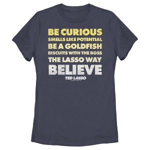 Women's Ted Lasso Be Curious Quote Stack T-Shirt - 1 of 4