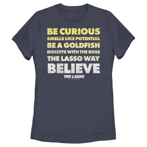 Women's Ted Lasso Be Curious Quote Stack T-Shirt - image 1 of 4