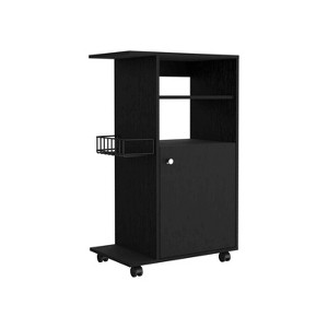 NicBex 15Inch Rolling Kitchen Island Kitchen Cart with 1 Door Cabinet and 2 Open Shelves - 1 of 4