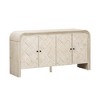 Multi-Functional MDF Sideboard-Handwoven Wood Slat Doors, Tiered Stepped Design & Premium Solid Wood Veneer for Hallways, Living Rooms, Studies - 3 of 4
