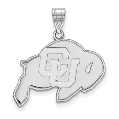 Black Bow Jewelry 14k White Gold Colorado Buffalos NCAA Large Pendant