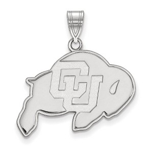 Black Bow Jewelry 14k White Gold Colorado Buffalos NCAA Large Pendant - 1 of 3