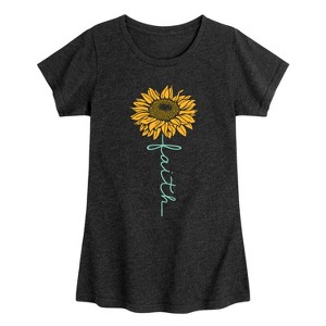Girls' - Instant Message - Faith Sunflower Fitted Short Sleeve Graphic T-Shirt - 1 of 4