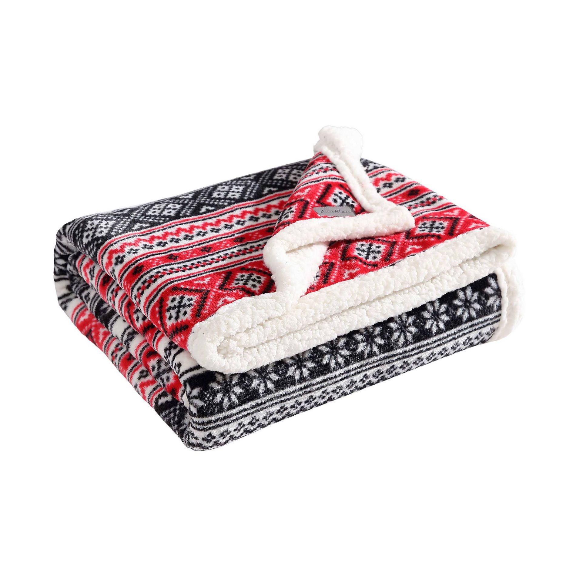 50"x60" Classic Fair Isle Throw Blanket Charcoal - Eddie Bauer: Cozy Fleece, Lightweight, Machine Washable