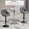 Gray Bar Stools Set of 2 Adjustable Swivel Height with Heavy Metal Base & Footrest - 3 of 4