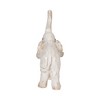 Sagebrook Home Polyresin Elephant Sculpture - Contemporary Rustic White Elephant Statue Home Office Decor - 4 of 4