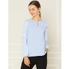 INSPIRE CHIC Women's Chiffon Semi Sheer Keyhole Neck Elegant Work Blouse - 2 of 4