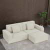 TiramisuBest 118in Modular Sofa, Convertible Oversized Sofa Bed, Flexible 3-Seater Combination, Soft Corduroy Cloud Velvet Fabric (White) - 4 of 4