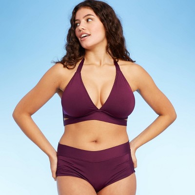 Women's Faux Wrap Halter Bikini Top - Kona Sol™ Royal Burgundy D