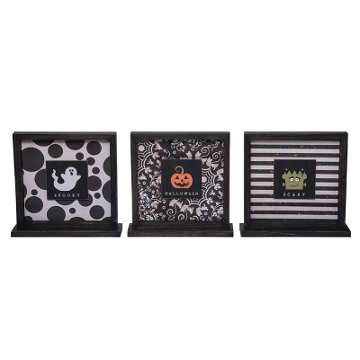 Transpac Wood Dimensional Halloween Tabletop Sign Home Decorations Halloween