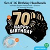 Big Dot of Happiness 70th Birthday Paper Crowns, Happy Birthday Party Headbands for Adults, DIY Black & Gold Milestone Party Hat Favors, 16 Count - 3 of 4