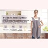 Women Apron - Cotton Linen Solid Color Apron Slip Off Cross-Shoulder Straps Spacious 2 Pockets Anti-Dirt Pinafore Simple Japanese Style or Inspired - 4 of 4