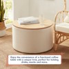 Ornavo Home Large 22" Inch Round Coffee Table Storage Ottoman - 3 of 4
