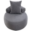 GustoWave Oversized Round Accent Chair, Modern Upholstered Sofa with Pillows, Cozy Leisure Chair for Living Room, Chenille Fabric, Light Gray - 3 of 4