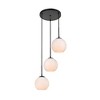 Elegant Lighting Baxter 3 Lights Black Pendant With Frosted White Glass - 3 of 4