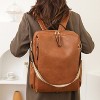 Backpack retro style backpack multi-function PU fashion bag for women - 3 of 4