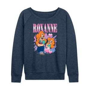 Women's - A Goofy Movie -  Lightweight French Terry Wide Neck Long Sleeve Shirt - 1 of 4