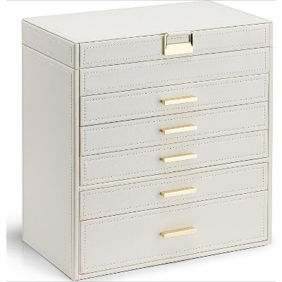 6 Layer Large Jewelry Box - Jewelry Box Organizer for Drawer Necklace Ring Bracelet and Watch