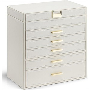 6 Layer Large Jewelry Box - Jewelry Box Organizer for Drawer Necklace Ring Bracelet and Watch - 1 of 4