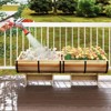 Tangkula 2 Pack Rustic Half Barrel Planters Wooden Flower Boxes with Acacia Wood Frame - 4 of 4