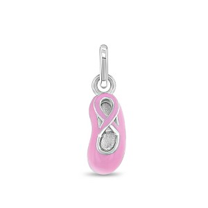 Girls' Enamel Ballet Shoe Sterling Silver Charm - Pink - In Season Jewelry - 1 of 4