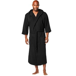 KingSize Hooded Microfleece Maxi Robe With Front Pockets - 1 of 4
