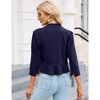 Womens 3/4 Sleeve Blazer Jacket Open Front Cropped Business Blazer Figure Flattering Jacket Pelplum Jackets - 2 of 4