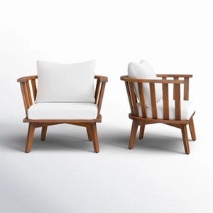 Ridstar 2 Piece Outdoor Patio Club Chairs For Garden & Backyard-White - 1 of 4